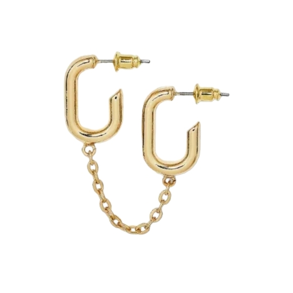 🖤3/$20 NWT Sugarfix by Baublebar Nickle Free Double Chain Link Earrings - Picture 2 of 3